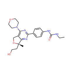 CCNC(=O)Nc1ccc(-c2nc(N3CCOCC3)c3c(n2)[C@](C)(CCO)OC3)cc1 ZINC000071318723