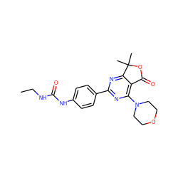 CCNC(=O)Nc1ccc(-c2nc(N3CCOCC3)c3c(n2)C(C)(C)OC3=O)cc1 ZINC000071319016