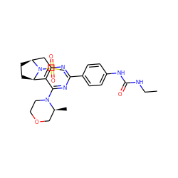 CCNC(=O)Nc1ccc(-c2nc3c(c(N4CCOC[C@@H]4C)n2)[C@H]2CC[C@@H](C3)N2S(C)(=O)=O)cc1 ZINC000095586012