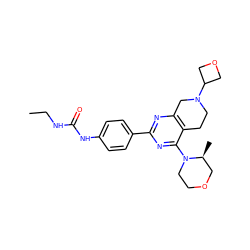 CCNC(=O)Nc1ccc(-c2nc3c(c(N4CCOC[C@@H]4C)n2)CCN(C2COC2)C3)cc1 ZINC000095587536