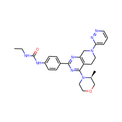 CCNC(=O)Nc1ccc(-c2nc3c(c(N4CCOC[C@@H]4C)n2)CCN(c2cccnn2)C3)cc1 ZINC000095578569