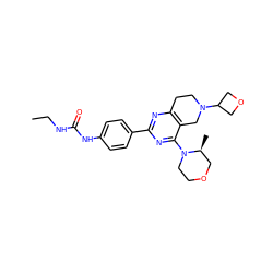 CCNC(=O)Nc1ccc(-c2nc3c(c(N4CCOC[C@@H]4C)n2)CN(C2COC2)CC3)cc1 ZINC000095586413