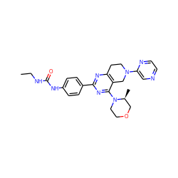 CCNC(=O)Nc1ccc(-c2nc3c(c(N4CCOC[C@@H]4C)n2)CN(c2cnccn2)CC3)cc1 ZINC000095579207