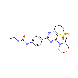 CCNC(=O)Nc1ccc(-c2nc3c(c(N4CCOC[C@@H]4C)n2)S(=O)(=O)CCC3)cc1 ZINC000084669655