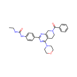 CCNC(=O)Nc1ccc(-c2nc3c(c(N4CCOCC4)n2)CCN(C(=O)c2ccccc2)C3)cc1 ZINC000095575658