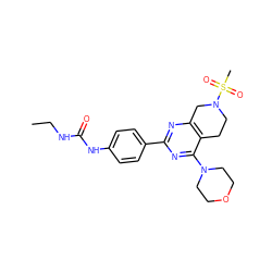 CCNC(=O)Nc1ccc(-c2nc3c(c(N4CCOCC4)n2)CCN(S(C)(=O)=O)C3)cc1 ZINC000095576241