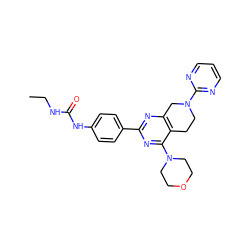 CCNC(=O)Nc1ccc(-c2nc3c(c(N4CCOCC4)n2)CCN(c2ncccn2)C3)cc1 ZINC000095577073