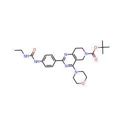 CCNC(=O)Nc1ccc(-c2nc3c(c(N4CCOCC4)n2)CN(C(=O)OC(C)(C)C)CC3)cc1 ZINC000095573412