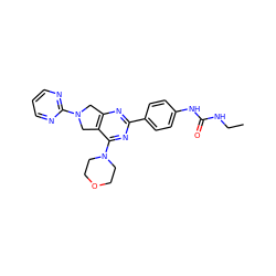 CCNC(=O)Nc1ccc(-c2nc3c(c(N4CCOCC4)n2)CN(c2ncccn2)C3)cc1 ZINC000095579156