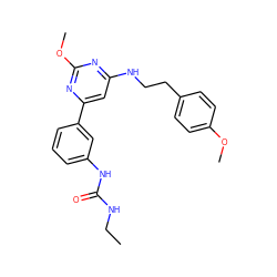 CCNC(=O)Nc1cccc(-c2cc(NCCc3ccc(OC)cc3)nc(OC)n2)c1 ZINC000066112123