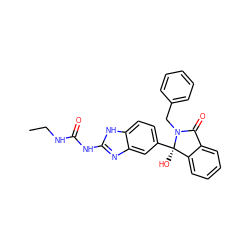 CCNC(=O)Nc1nc2cc([C@]3(O)c4ccccc4C(=O)N3Cc3ccccc3)ccc2[nH]1 ZINC000035801422