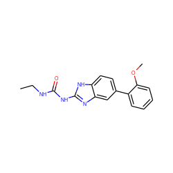 CCNC(=O)Nc1nc2cc(-c3ccccc3OC)ccc2[nH]1 ZINC000095605779