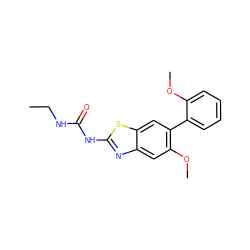 CCNC(=O)Nc1nc2cc(OC)c(-c3ccccc3OC)cc2s1 ZINC000095604698