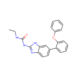 CCNC(=O)Nc1nc2ccc(-c3ccccc3Oc3ccccc3)cc2[nH]1 ZINC000095604146