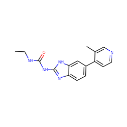 CCNC(=O)Nc1nc2ccc(-c3ccncc3C)cc2[nH]1 ZINC000095603505