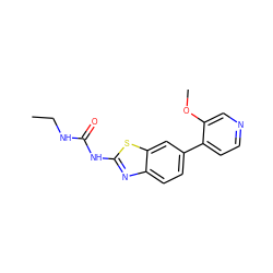 CCNC(=O)Nc1nc2ccc(-c3ccncc3OC)cc2s1 ZINC000095603928