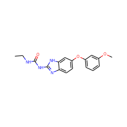 CCNC(=O)Nc1nc2ccc(Oc3cccc(OC)c3)cc2[nH]1 ZINC000095602270