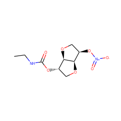 CCNC(=O)O[C@H]1CO[C@@H]2[C@H](O[N+](=O)[O-])CO[C@H]12 ZINC000040972301