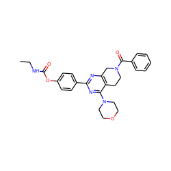 CCNC(=O)Oc1ccc(-c2nc3c(c(N4CCOCC4)n2)CCN(C(=O)c2ccccc2)C3)cc1 ZINC000095576925