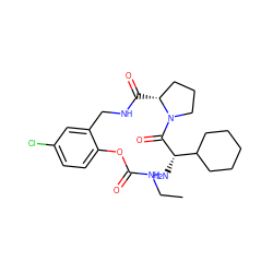 CCNC(=O)Oc1ccc(Cl)cc1CNC(=O)[C@@H]1CCCN1C(=O)[C@@H](N)C1CCCCC1 ZINC000026668107