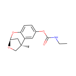 CCNC(=O)Oc1ccc2c(c1)[C@@]1(C)CO[C@H](C1)O2 ZINC000013609188