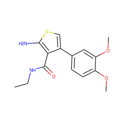 CCNC(=O)c1c(-c2ccc(OC)c(OC)c2)csc1N ZINC000103147453