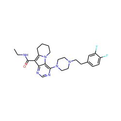 CCNC(=O)c1c2n(c3c(N4CCN(CCc5ccc(F)c(F)c5)CC4)ncnc13)CCCC2 ZINC000013559647