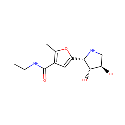 CCNC(=O)c1cc([C@@H]2NC[C@@H](O)[C@@H]2O)oc1C ZINC000026575561