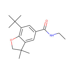 CCNC(=O)c1cc(C(C)(C)C)c2c(c1)C(C)(C)CO2 ZINC000003825527