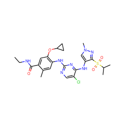 CCNC(=O)c1cc(OC2CC2)c(Nc2ncc(Cl)c(Nc3cn(C)nc3S(=O)(=O)C(C)C)n2)cc1C ZINC000473093462