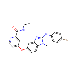 CCNC(=O)c1cc(Oc2ccc3c(c2)nc(Nc2ccc(Br)cc2)n3C)ccn1 ZINC000040895802