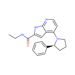 CCNC(=O)c1cc2c(N3CCC[C@H]3c3ccccc3)ccnc2[nH]1 ZINC001772630094