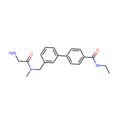 CCNC(=O)c1ccc(-c2cccc(CN(C)C(=O)CN)c2)cc1 ZINC000142795033