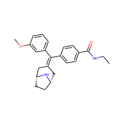 CCNC(=O)c1ccc(C(=C2C[C@@H]3CC[C@H](C2)N3)c2cccc(OC)c2)cc1 ZINC000026184205