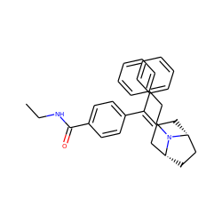 CCNC(=O)c1ccc(C(=C2C[C@@H]3CC[C@H](C2)N3CCc2ccccc2)c2ccccc2)cc1 ZINC000026188083