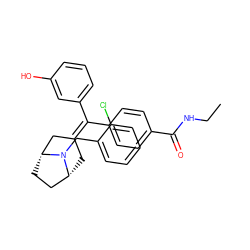 CCNC(=O)c1ccc(C(=C2C[C@@H]3CC[C@H](C2)N3Cc2ccccc2Cl)c2cccc(O)c2)cc1 ZINC000026183267