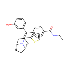 CCNC(=O)c1ccc(C(=C2C[C@@H]3CC[C@H](C2)N3Cc2cccs2)c2cccc(O)c2)cc1 ZINC000026251458