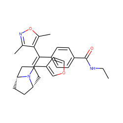 CCNC(=O)c1ccc(C(=C2C[C@@H]3CC[C@H](C2)N3Cc2ccoc2)c2c(C)noc2C)cc1 ZINC000028371767