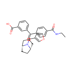 CCNC(=O)c1ccc(C(=C2C[C@@H]3CC[C@H](C2)N3Cc2ccoc2)c2cccc(C(=O)O)c2)cc1 ZINC000028395554