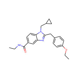 CCNC(=O)c1ccc2c(c1)nc(Cc1ccc(OCC)cc1)n2CC1CC1 ZINC000040849068