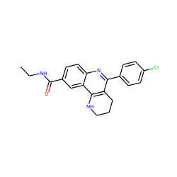 CCNC(=O)c1ccc2nc(-c3ccc(Cl)cc3)c3c(c2c1)NCCC3 ZINC000103261369