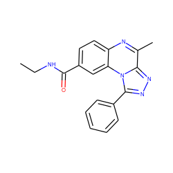 CCNC(=O)c1ccc2nc(C)c3nnc(-c4ccccc4)n3c2c1 ZINC000095598111