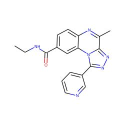 CCNC(=O)c1ccc2nc(C)c3nnc(-c4cccnc4)n3c2c1 ZINC000095596903