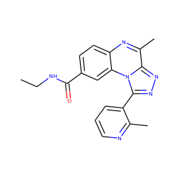 CCNC(=O)c1ccc2nc(C)c3nnc(-c4cccnc4C)n3c2c1 ZINC000095597507