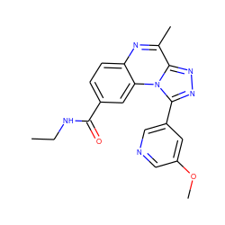 CCNC(=O)c1ccc2nc(C)c3nnc(-c4cncc(OC)c4)n3c2c1 ZINC000095593910