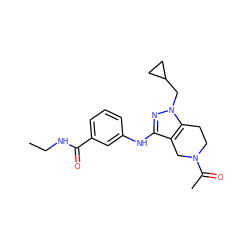 CCNC(=O)c1cccc(Nc2nn(CC3CC3)c3c2CN(C(C)=O)CC3)c1 ZINC001772603324