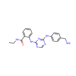 CCNC(=O)c1ccccc1Nc1ncnc(Nc2ccc(CN)cc2)n1 ZINC000096273908