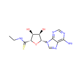 CCNC(=S)[C@H]1O[C@@H](n2cnc3c(N)ncnc32)[C@H](O)[C@@H]1O ZINC000013796793