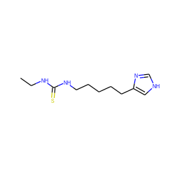 CCNC(=S)NCCCCCc1c[nH]cn1 ZINC000013741806