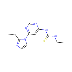 CCNC(=S)Nc1cc(-n2ccnc2CC)ncn1 ZINC001772636753